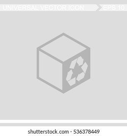 Box with recycle sign vector icon.