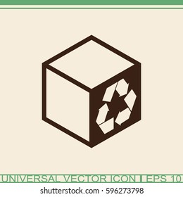 Box with recycle sign vector icon.