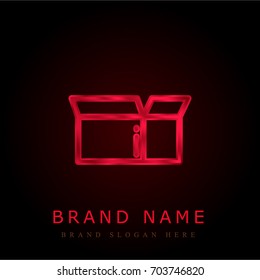 Box red chromium metallic logo