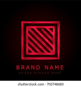 Box red chromium metallic logo
