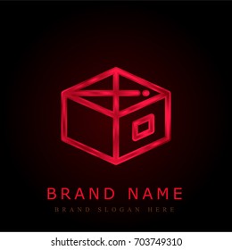 Box red chromium metallic logo