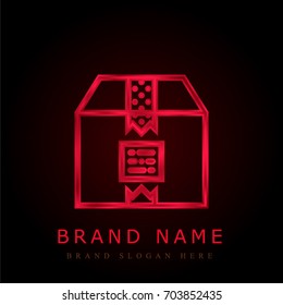 Box red chromium metallic logo