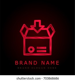 Box red chromium metallic logo