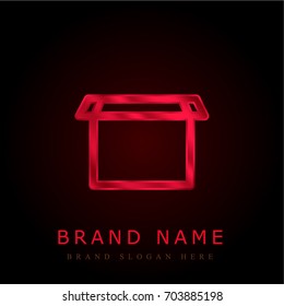 Box red chromium metallic logo
