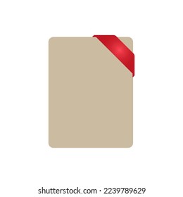 esquina de la cinta roja. Tarjeta de felicitación. Cartel de afiche web. Ilustración vectorial. Imagen de archivo.