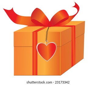 A box with red tape. Vector illustration