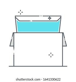 Box related color line vector icon, illustration. The icon is about package, gift. The composition is infinitely scalable.