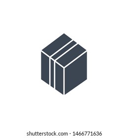 Box related vector glyph icon. Isolated on white background. Vector illustration.