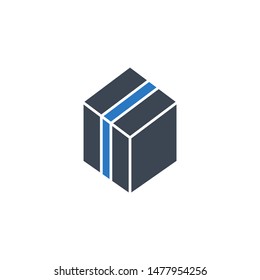 Box related vector glyph icon. Isolated on white background. Vector illustration.