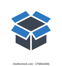 Box Related Vector Glyph Icon. Isolated on White Background. Vector Illustration.