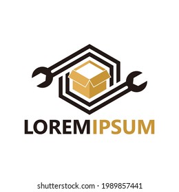 Diseño del logotipo de reparación de cajas