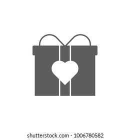 box with ribbon hearts icon. Elements of Valentine's Day icon. Premium quality graphic design icon. Simple icon for websites, web design, mobile app, info graphics on white background
