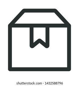 box with ribbon - minimal line web icon. simple vector illustration. concept for infographic, website or app.