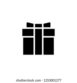 Box  with ribbon vector icon in glyph style