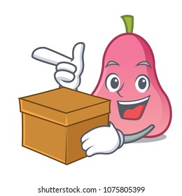 With box rose apple character cartoon
