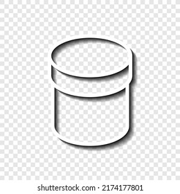 Box round simple icon vector. Flat design. White with shadow on transparent grid.ai