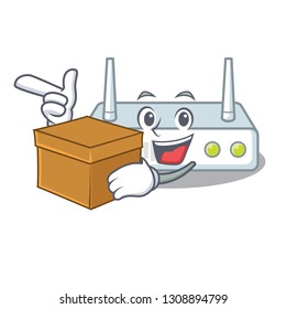With box router is installed in cartoon wall