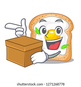 With box sandwich with shape in egg cartoon