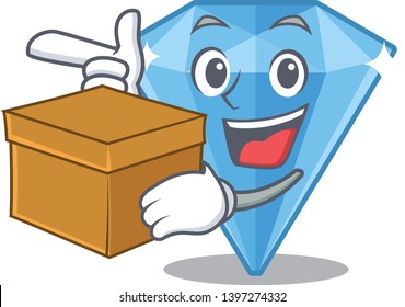 With box sapphire gems in the cartoon shape