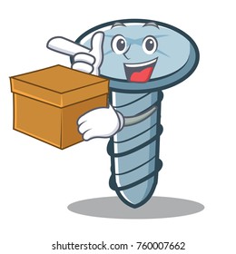 With box screw character cartoon style