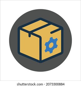 Icono de cajas o paquetes de búsqueda de motores de búsqueda
