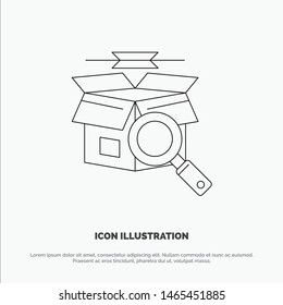 Box, Search, Online Search, E Shopping Line Icon Vector. Vector Icon Template background