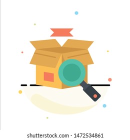 Box, Search, Online Search, E Shopping Abstract Flat Color Icon Template