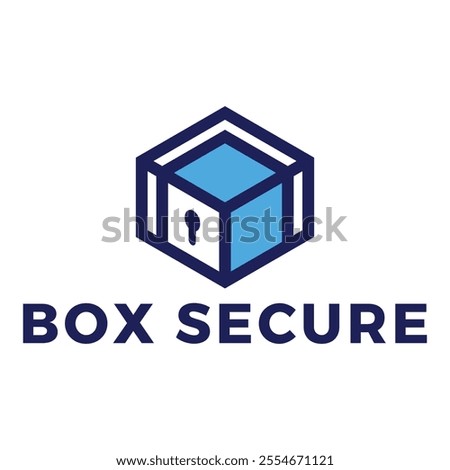 box secure flat minimalist logo design