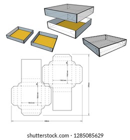 Box self asembly (with out needing a glue) and Die-cut Pattern. The .eps file is full scale and fully functional. Prepared for real cardboard production.