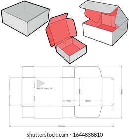 Box self assembly (Internal measurement 25 x 25 +11cm) and Die-cut Pattern. The .eps file is full scale and fully functional. Prepared for real cardboard production.