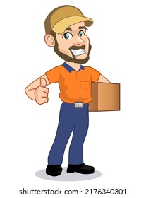 box sender mascot cartoon in vector