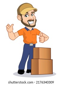 caricatura de mascota del remitente del cuadro en vector