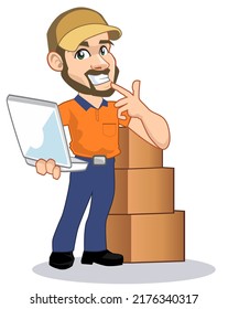 caricatura de mascota del remitente del cuadro en vector