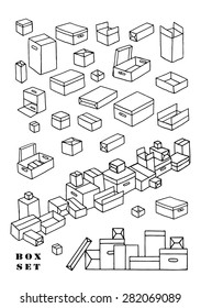Box set. Collection with different boxes.