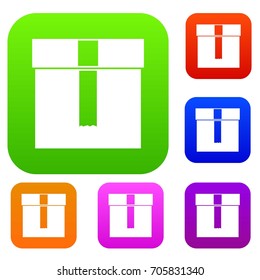 Box set icon in different colors isolated vector illustration. Premium collection