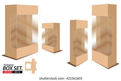 Box set with plastic. Box set isolated on white background.