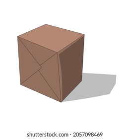 box with shadow cute cartoon illustration