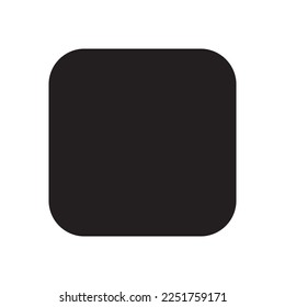una forma de caja sin esquinas en negro sobre fondo blanco