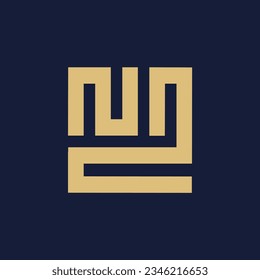 box shaped calligraphic logo template