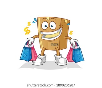 box shoping mascot. cartoon vector
