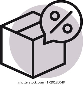 box shopping icon vector illustration flat