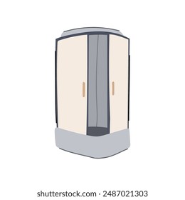 box shower cabin cartoon. hotel et, clean room, water interior box shower cabin sign. isolated symbol vector illustration