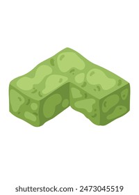 Box shrubs in simple isometric style for public parks vector illustration isolated on white background