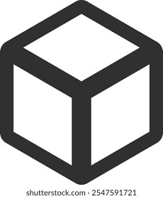 Box-Zeichen schwarzes Symbol, Vektorgrafik