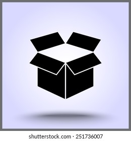 Box sign icons, vector illustration. Flat design style
