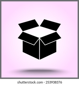 Box sign icons, vector illustration. Flat design style