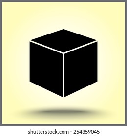 Box sign icons, vector illustration. Flat design style