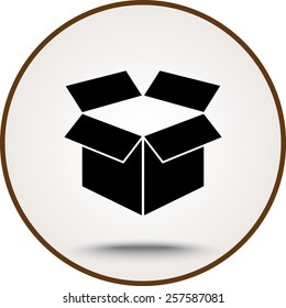 Box sign icons, vector illustration. Flat design style