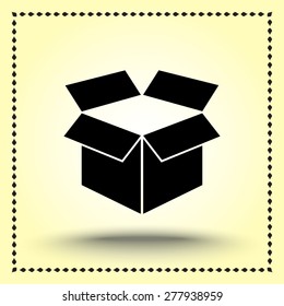 Box sign icons, vector illustration. Flat design style