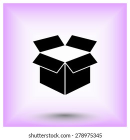 Box sign icons, vector illustration. Flat design style